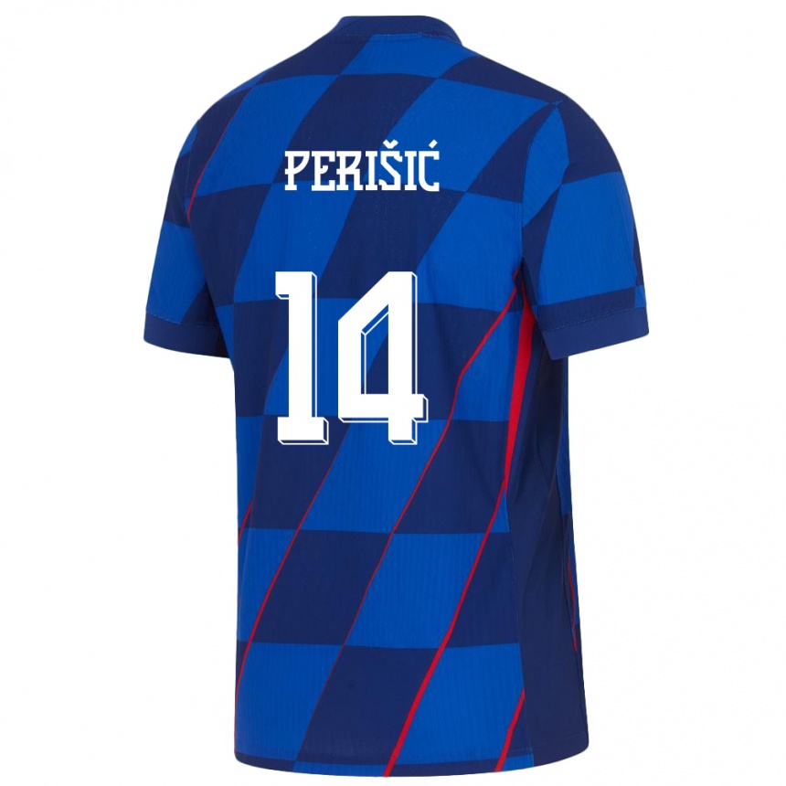 Kids Football Croatia Ivan Perisic #14 Blue Away Jersey 24-26 T-Shirt Canada