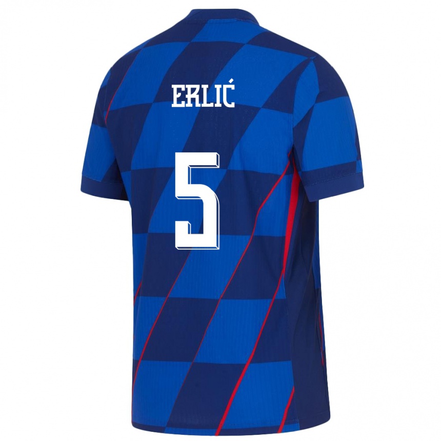 Kids Football Croatia Martin Erlic #5 Blue Away Jersey 24-26 T-Shirt Canada