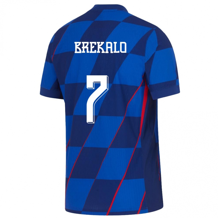 Kids Football Croatia Josip Brekalo #7 Blue Away Jersey 24-26 T-Shirt Canada