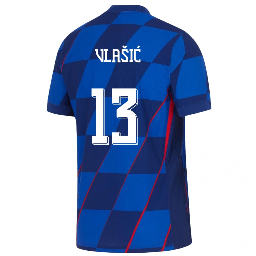 Kids Football Croatia Nikola Vlasic #13 Blue Away Jersey 24-26 T-Shirt Canada