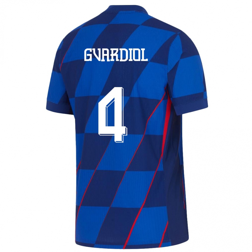 Kids Football Croatia Josko Gvardiol #4 Blue Away Jersey 24-26 T-Shirt Canada