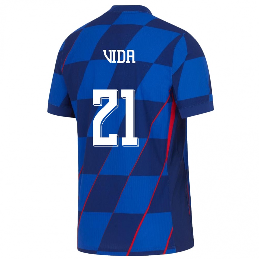 Kids Football Croatia Domagoj Vida #21 Blue Away Jersey 24-26 T-Shirt Canada