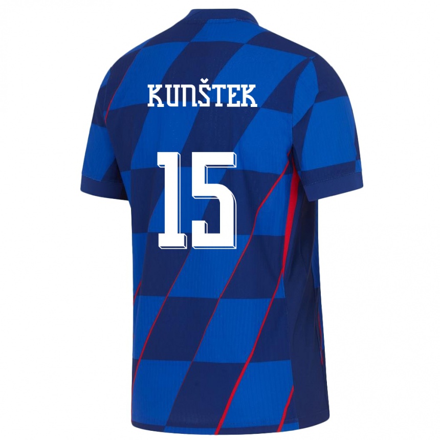 Kids Football Croatia Maria Kunstek #15 Blue Away Jersey 24-26 T-Shirt Canada