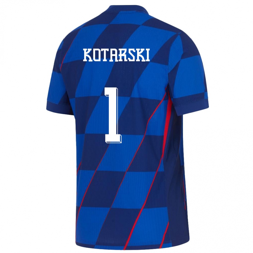 Kids Football Croatia Dominik Kotarski #1 Blue Away Jersey 24-26 T-Shirt Canada