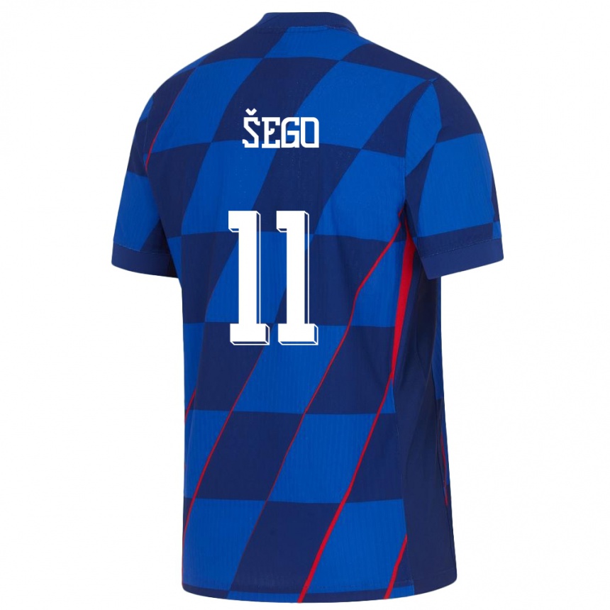 Kids Football Croatia Michele Sego #11 Blue Away Jersey 24-26 T-Shirt Canada