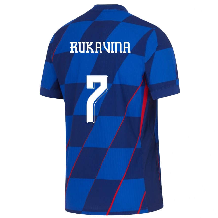 Kids Football Croatia Gabriel Rukavina #7 Blue Away Jersey 24-26 T-Shirt Canada