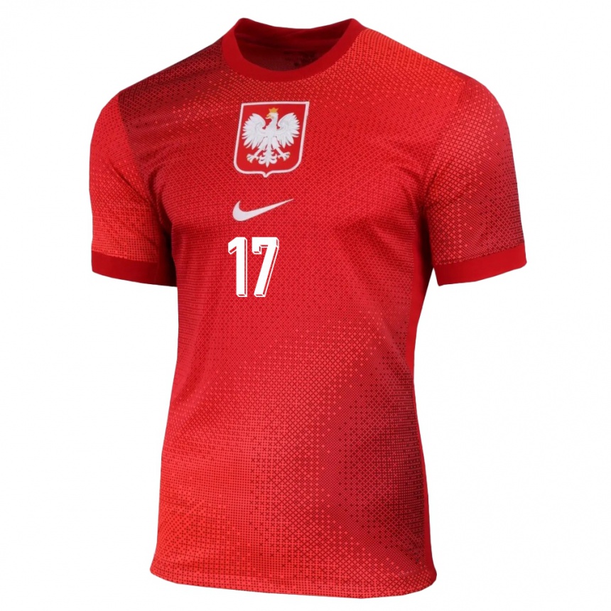 Kids Football Poland Mike Huras #17 Red Away Jersey 24-26 T-Shirt Canada