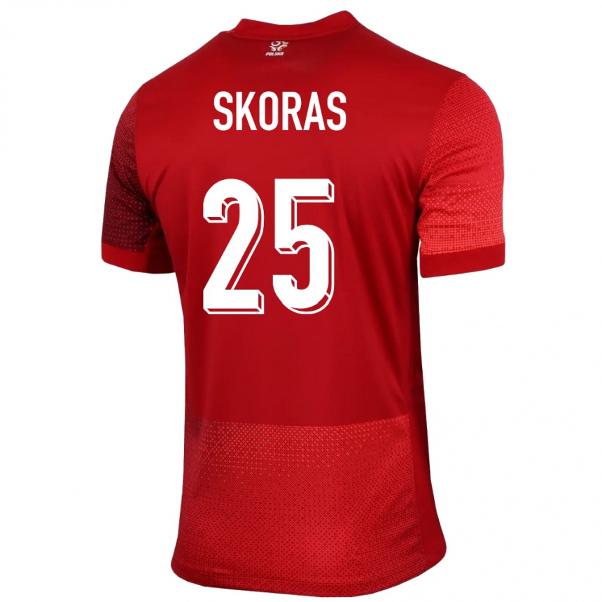 Kids Football Poland Michal Skoras #25 Red Away Jersey 24-26 T-Shirt Canada