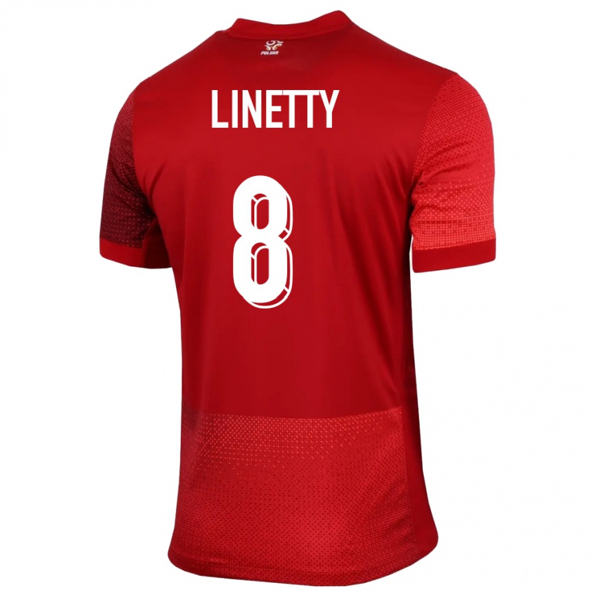 Kids Football Poland Karol Linetty #8 Red Away Jersey 24-26 T-Shirt Canada