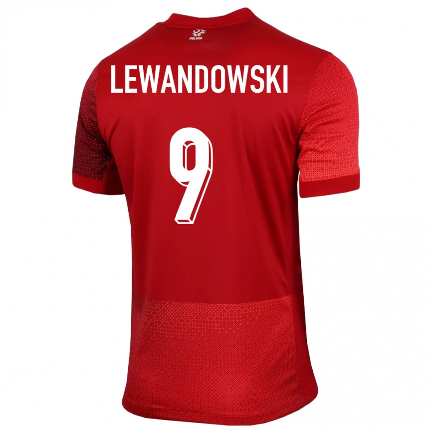 Kids Football Poland Robert Lewandowski #9 Red Away Jersey 24-26 T-Shirt Canada