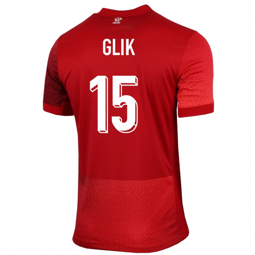 Kids Football Poland Kamil Glik #15 Red Away Jersey 24-26 T-Shirt Canada