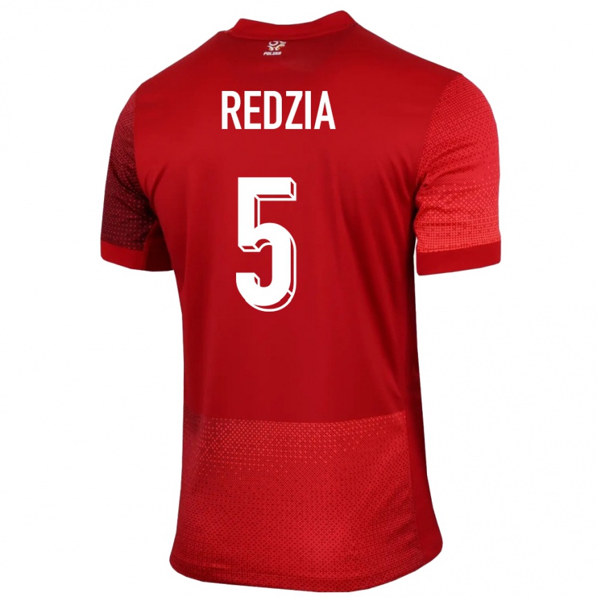 Kids Football Poland Anna Redzia #5 Red Away Jersey 24-26 T-Shirt Canada