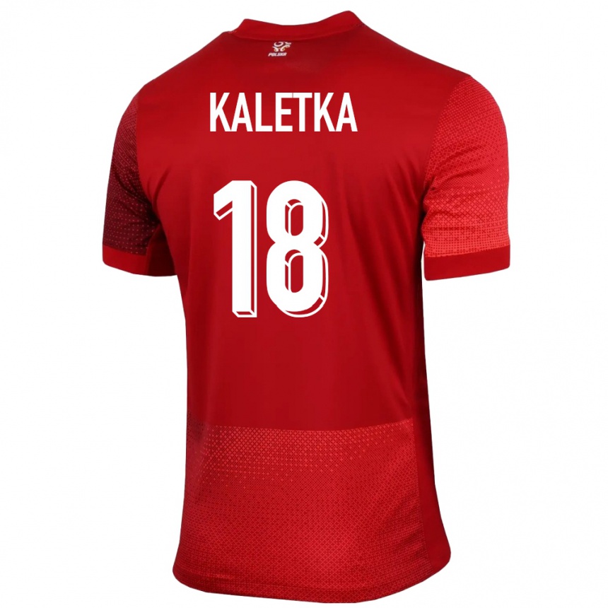 Kids Football Poland Nikol Kaletka #18 Red Away Jersey 24-26 T-Shirt Canada