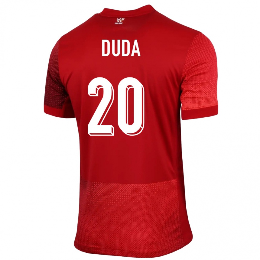 Kids Football Poland Kacper Duda #20 Red Away Jersey 24-26 T-Shirt Canada