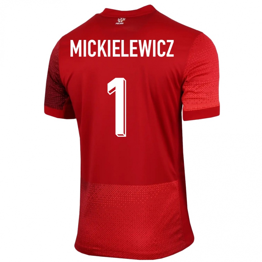 Kids Football Poland Aleksander Mickielewicz #1 Red Away Jersey 24-26 T-Shirt Canada