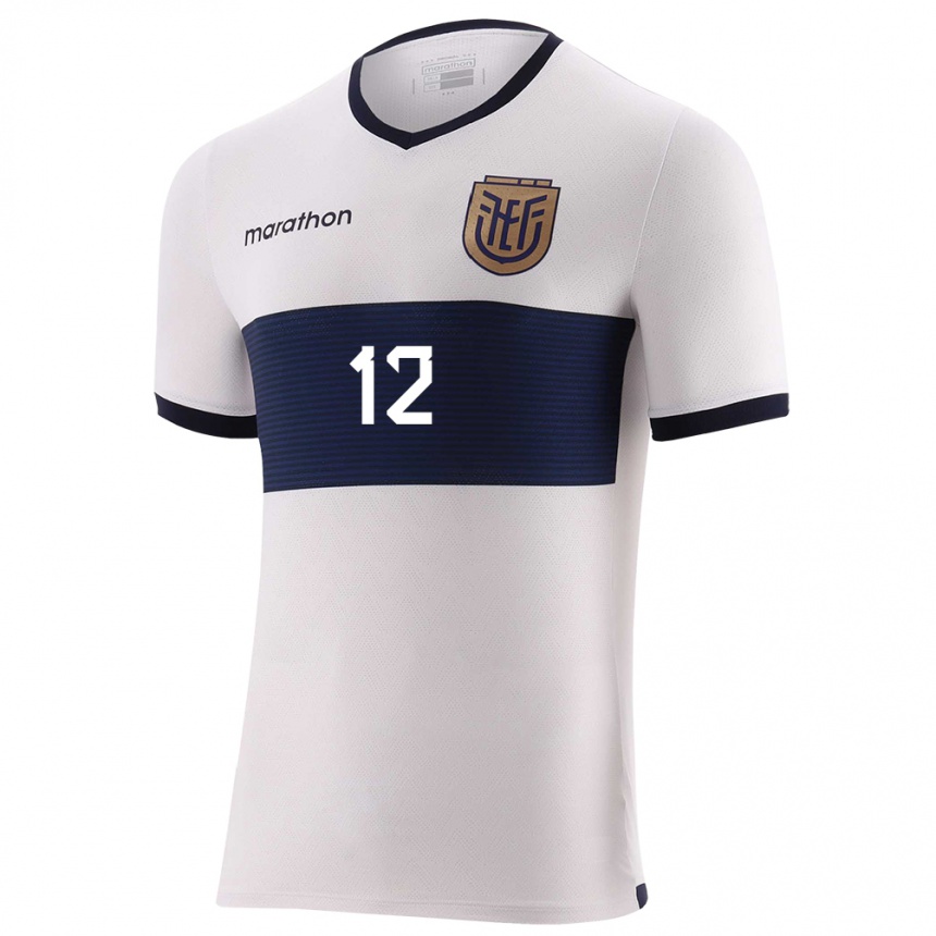 Kids Football Ecuador Andrea Moran #12 White Away Jersey 24-26 T-Shirt Canada