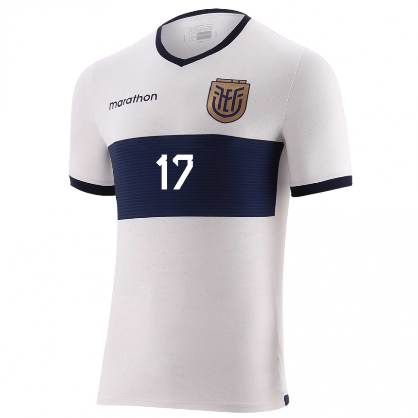 Kids Football Ecuador Angelo Preciado #17 White Away Jersey 24-26 T-Shirt Canada