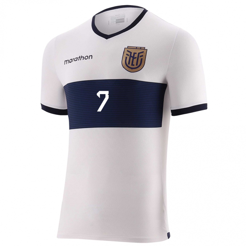 Kids Football Ecuador Emily Arias #7 White Away Jersey 24-26 T-Shirt Canada