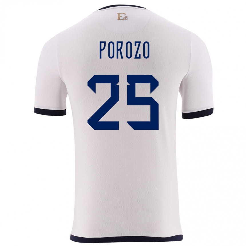 Kids Football Ecuador Jackson Porozo #25 White Away Jersey 24-26 T-Shirt Canada