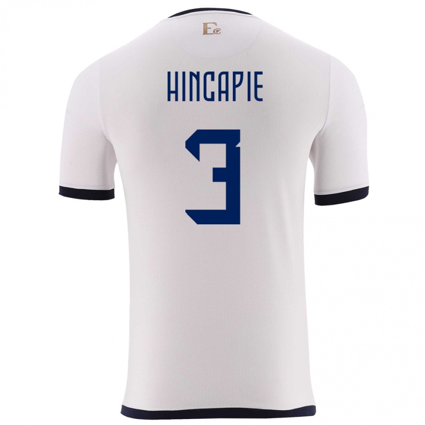 Kids Football Ecuador Piero Hincapie #3 White Away Jersey 24-26 T-Shirt Canada