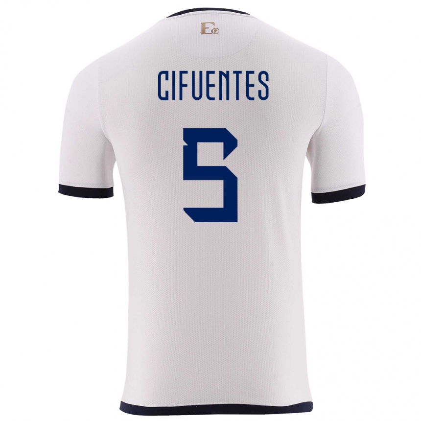 Kids Football Ecuador Jose Cifuentes #5 White Away Jersey 24-26 T-Shirt Canada