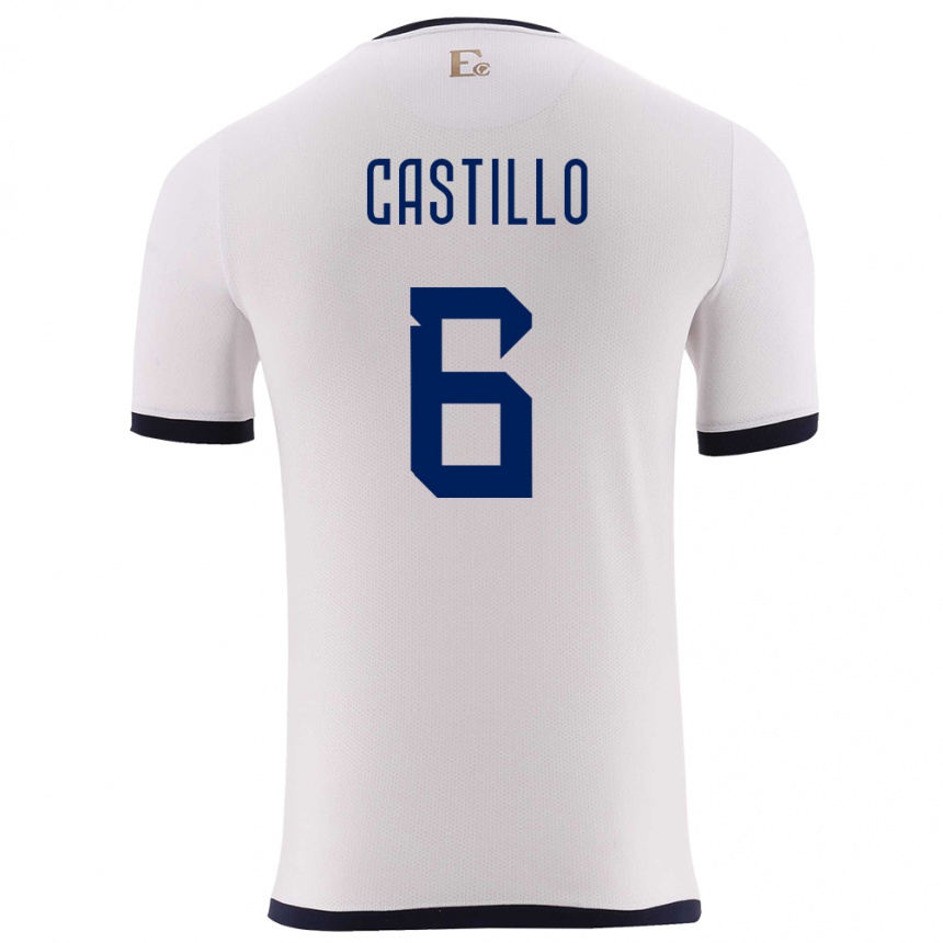 Kids Football Ecuador Byron Castillo #6 White Away Jersey 24-26 T-Shirt Canada