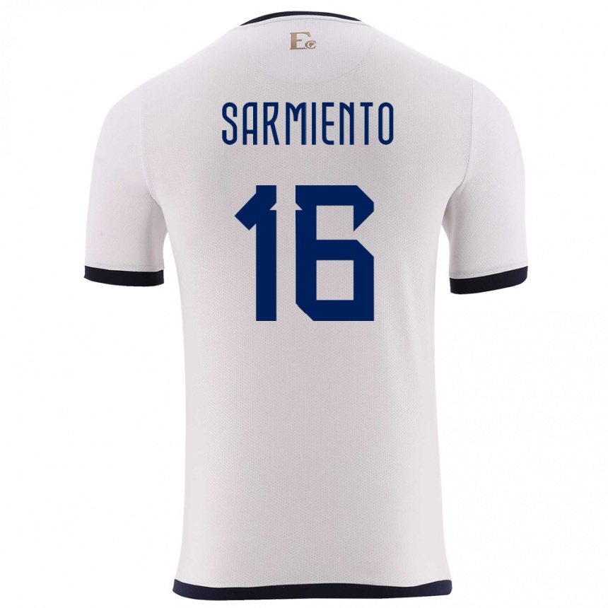 Kids Football Ecuador Jeremy Sarmiento #16 White Away Jersey 24-26 T-Shirt Canada