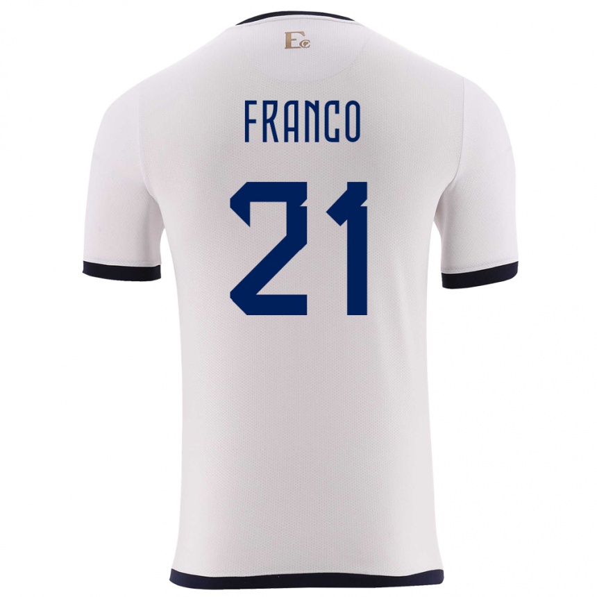 Kids Football Ecuador Alan Franco #21 White Away Jersey 24-26 T-Shirt Canada