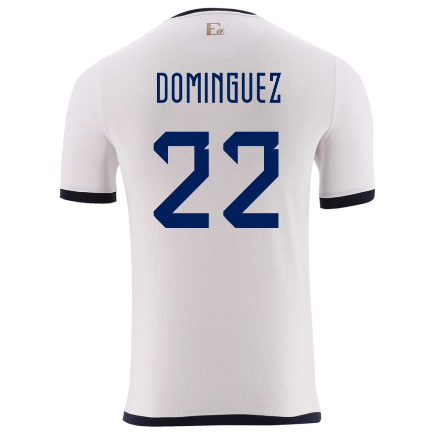 Kids Football Ecuador Alexander Dominguez #22 White Away Jersey 24-26 T-Shirt Canada