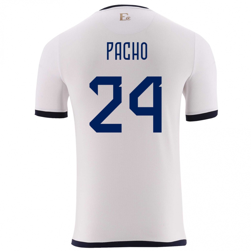 Kids Football Ecuador William Pacho #24 White Away Jersey 24-26 T-Shirt Canada