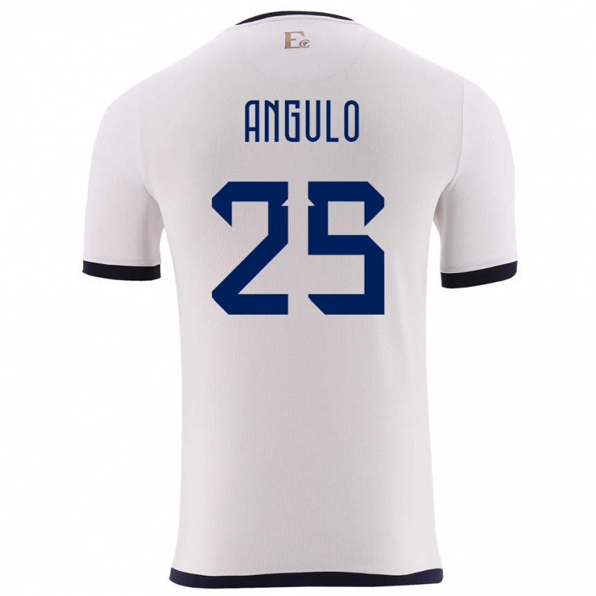 Kids Football Ecuador Nilson Angulo #25 White Away Jersey 24-26 T-Shirt Canada