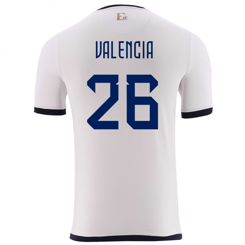 Kids Football Ecuador Anthony Valencia #26 White Away Jersey 24-26 T-Shirt Canada