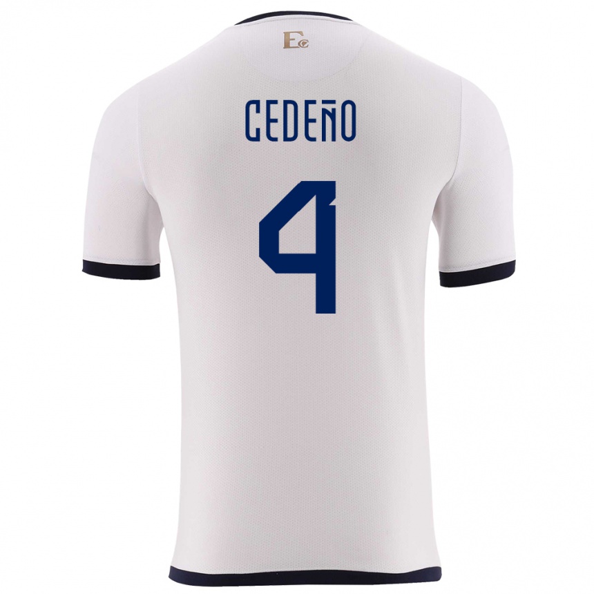 Kids Football Ecuador Stefany Cedeno #4 White Away Jersey 24-26 T-Shirt Canada