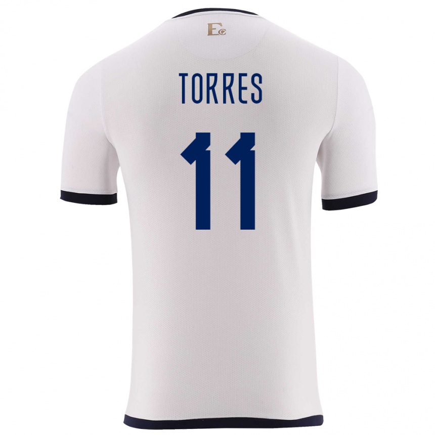 Kids Football Ecuador Ambar Torres #11 White Away Jersey 24-26 T-Shirt Canada