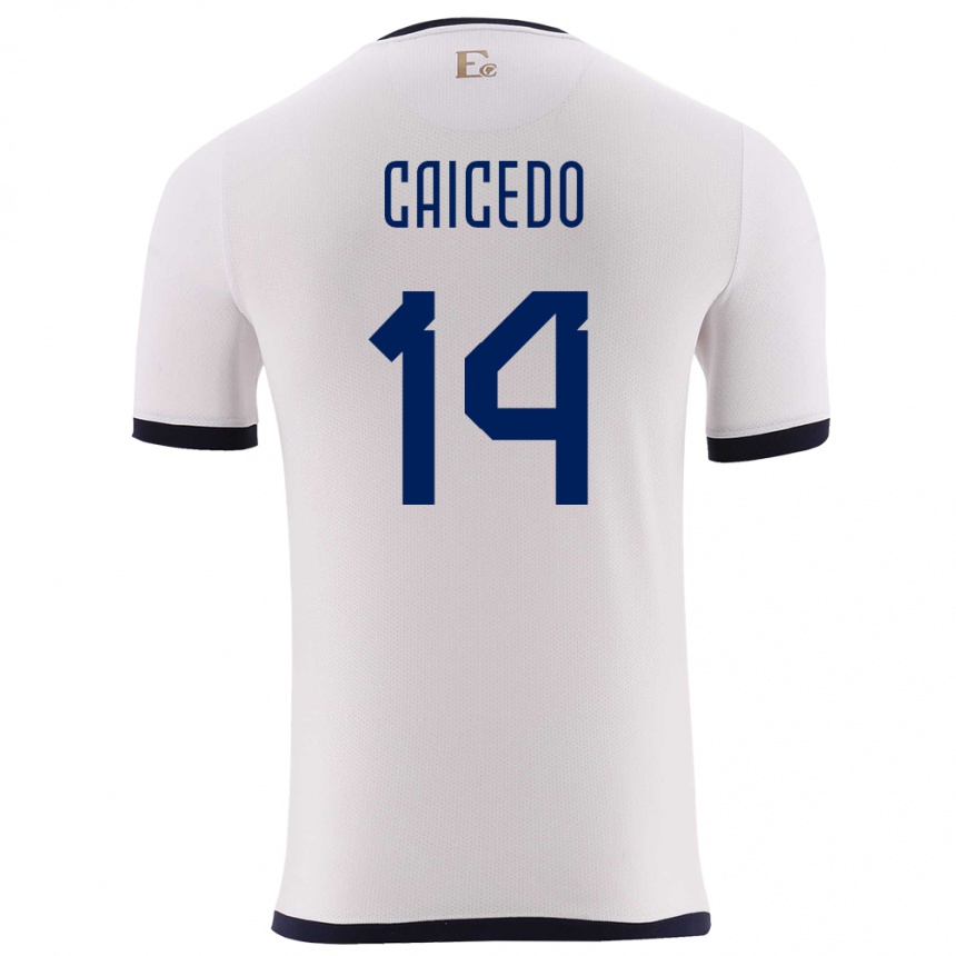 Kids Football Ecuador Carina Caicedo #14 White Away Jersey 24-26 T-Shirt Canada