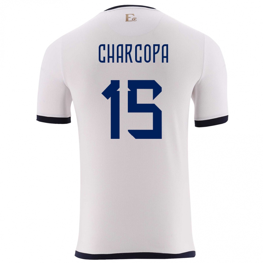 Kids Football Ecuador Nicole Charcopa #15 White Away Jersey 24-26 T-Shirt Canada