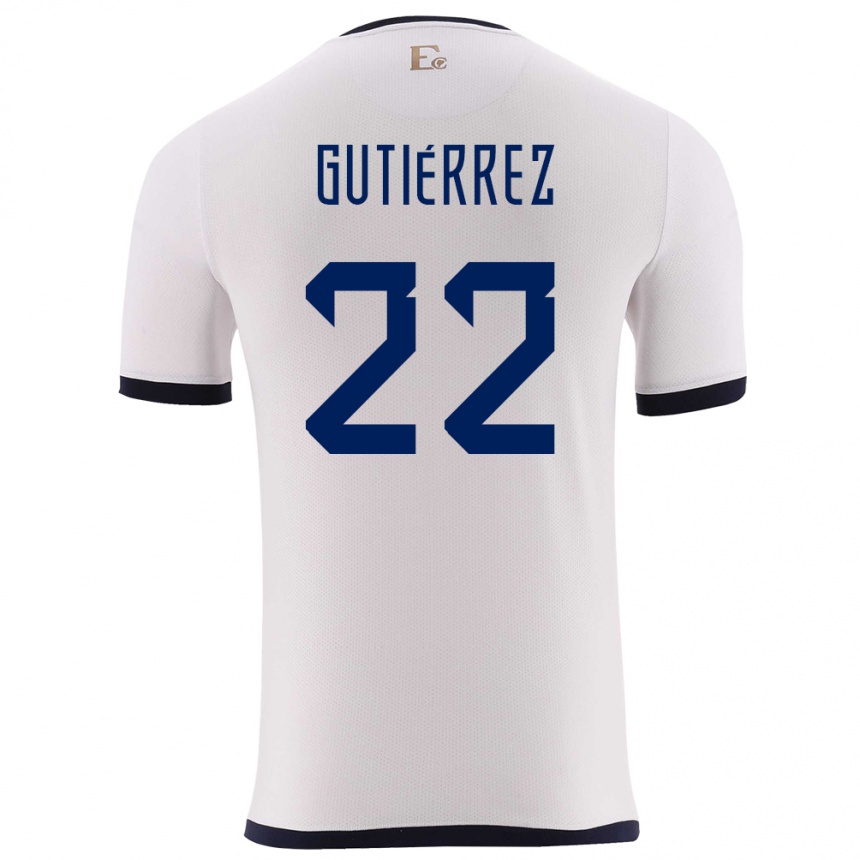 Kids Football Ecuador Melanie Gutierrez #22 White Away Jersey 24-26 T-Shirt Canada