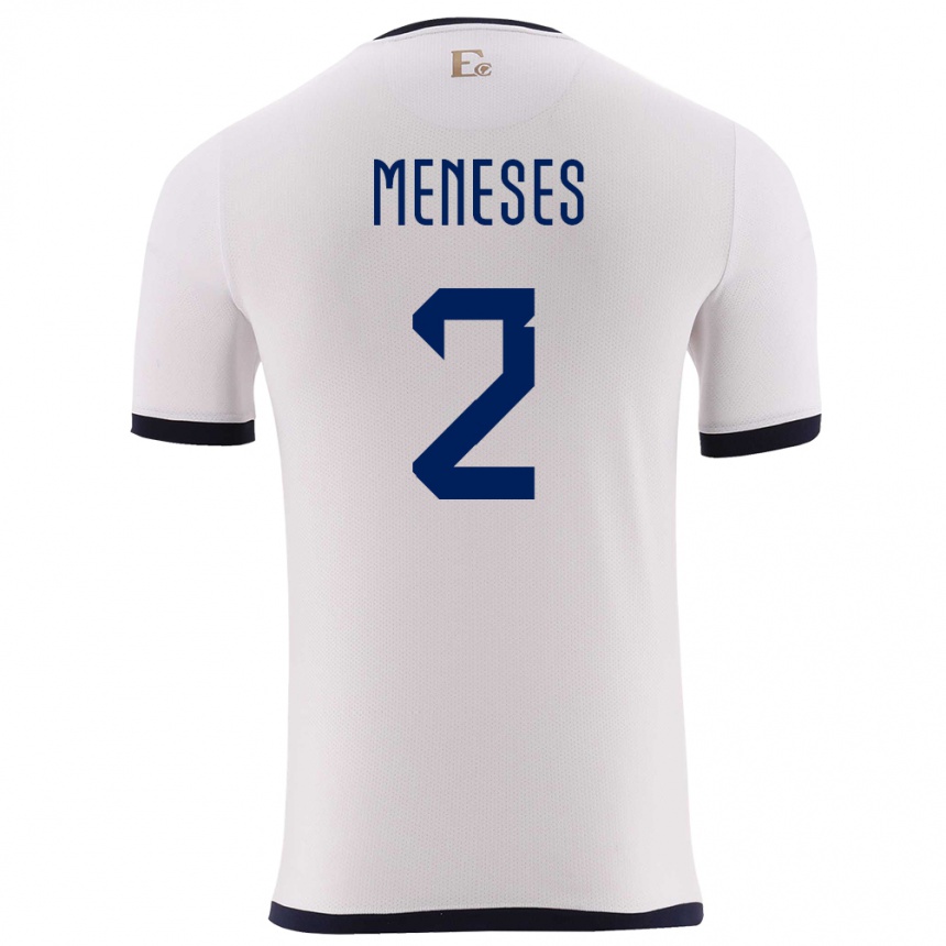 Kids Football Ecuador Randy Meneses #2 White Away Jersey 24-26 T-Shirt Canada