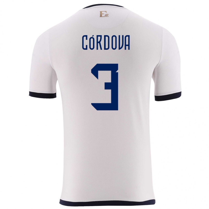 Kids Football Ecuador Luis Cordova #3 White Away Jersey 24-26 T-Shirt Canada