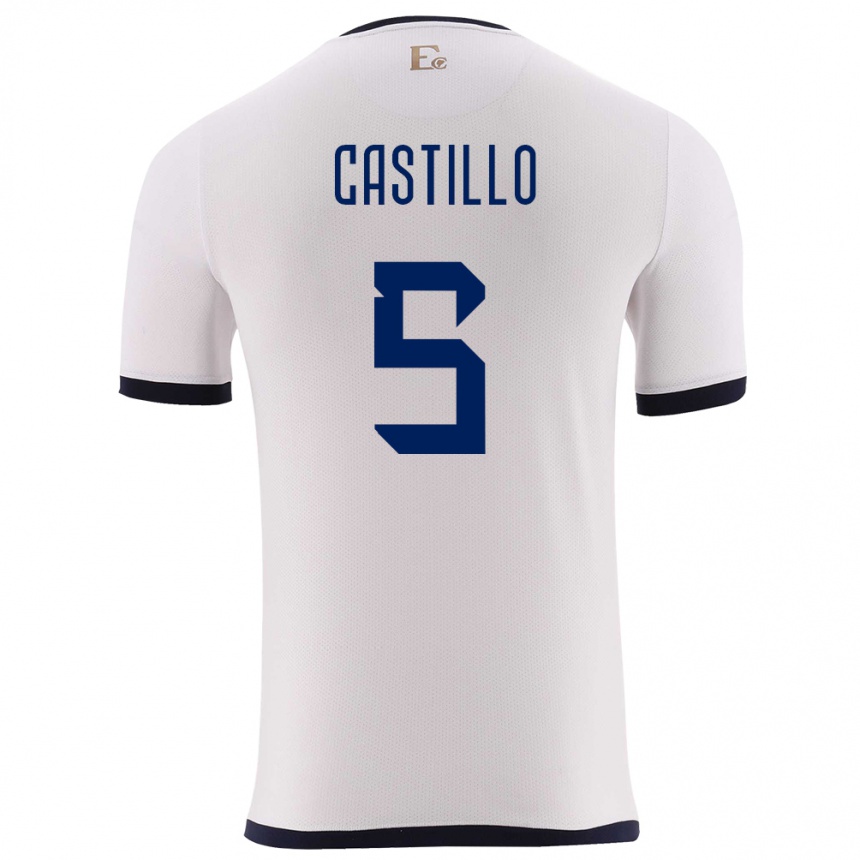 Kids Football Ecuador Denil Castillo #5 White Away Jersey 24-26 T-Shirt Canada