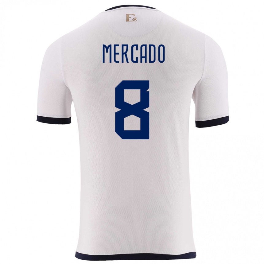 Kids Football Ecuador Patrik Mercado #8 White Away Jersey 24-26 T-Shirt Canada