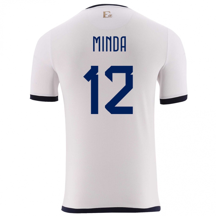 Kids Football Ecuador Ethan Minda #12 White Away Jersey 24-26 T-Shirt Canada