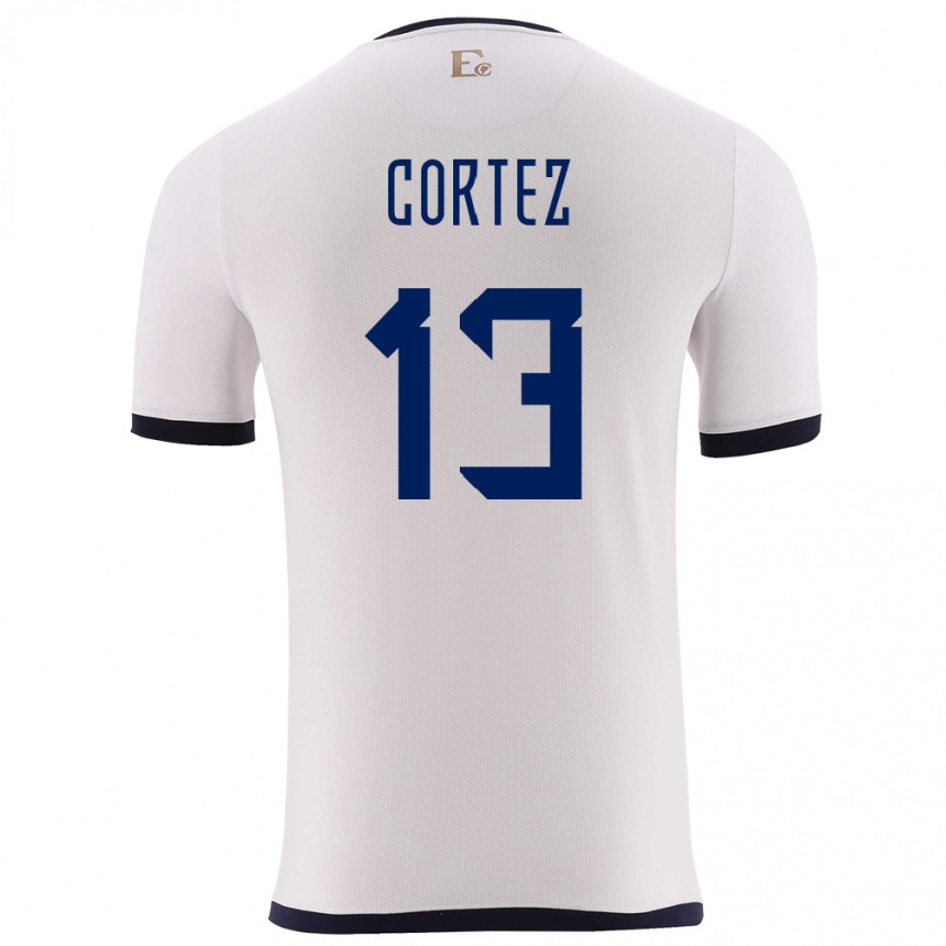 Kids Football Ecuador Steven Cortez #13 White Away Jersey 24-26 T-Shirt Canada