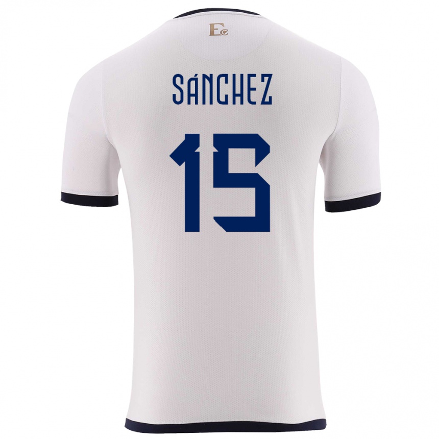 Kids Football Ecuador Juan Sanchez #15 White Away Jersey 24-26 T-Shirt Canada