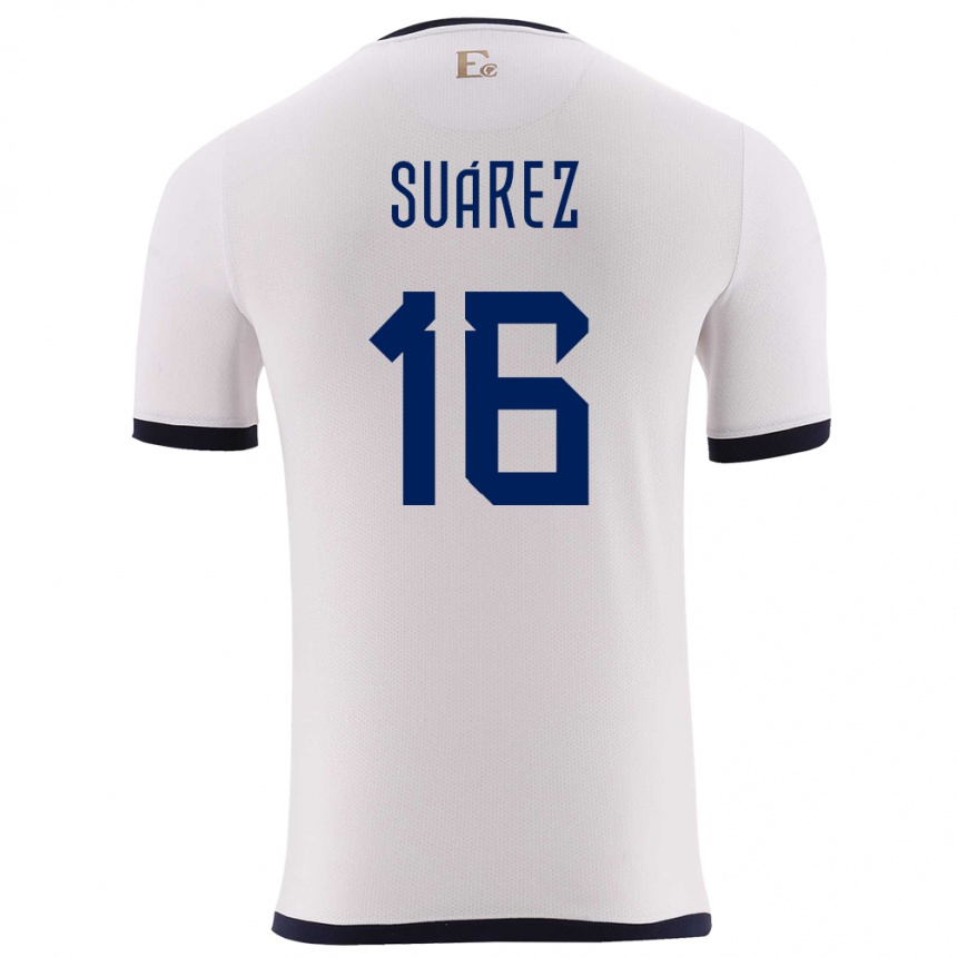 Kids Football Ecuador Ariel Suarez #16 White Away Jersey 24-26 T-Shirt Canada