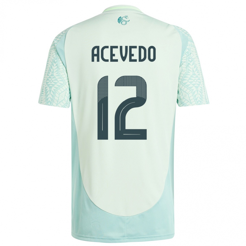 Kids Football Mexico Carlos Acevedo #12 Linen Green Away Jersey 24-26 T-Shirt Canada