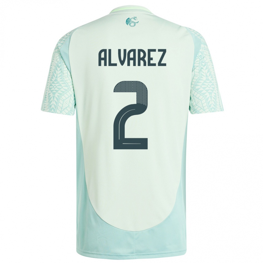 Kids Football Mexico Kevin Alvarez #2 Linen Green Away Jersey 24-26 T-Shirt Canada