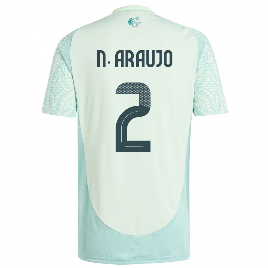 Kids Football Mexico Nestor Araujo #2 Linen Green Away Jersey 24-26 T-Shirt Canada