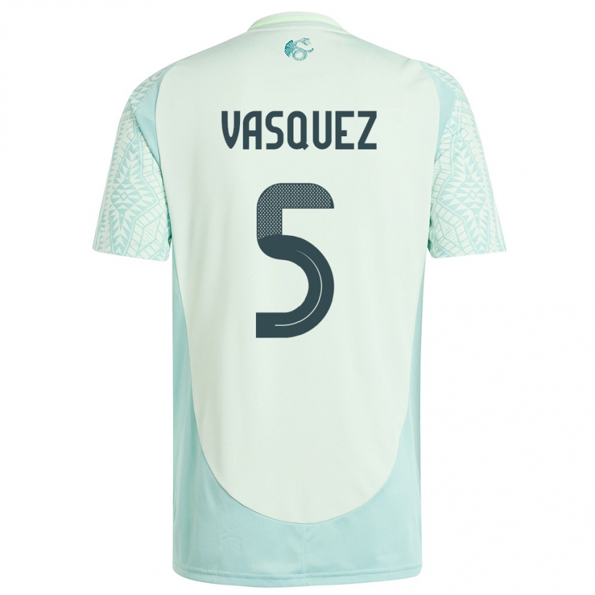 Kids Football Mexico Johan Vasquez #5 Linen Green Away Jersey 24-26 T-Shirt Canada