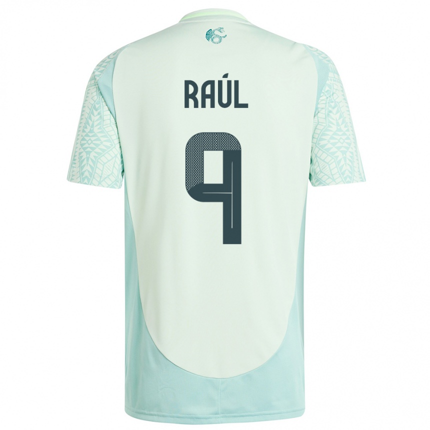 Kids Football Mexico Raul Jimenez #9 Linen Green Away Jersey 24-26 T-Shirt Canada